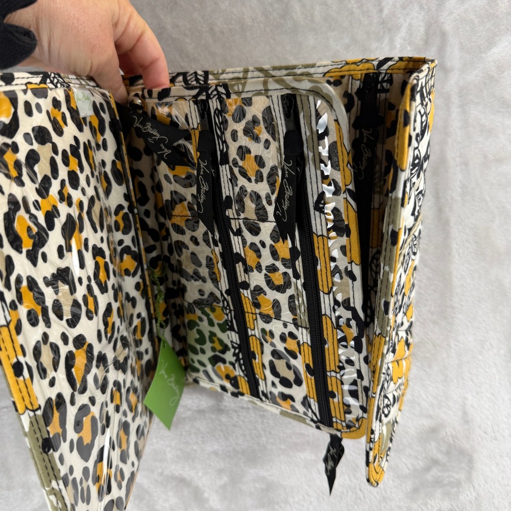 Vera Bradley Hanging Travel Organizer Quilted‎ Floral Leopard Yellow Black White - Picture 5 of 8